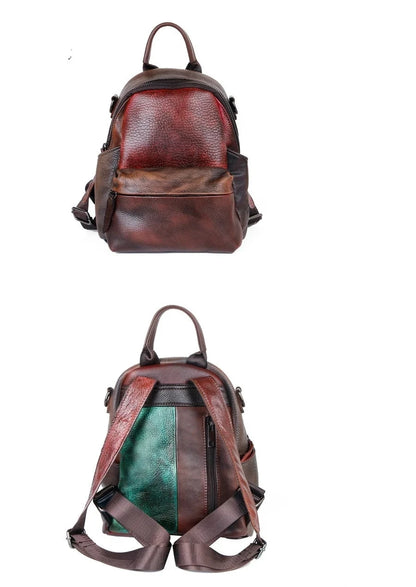 Diana Vintage Patchwork Backpack – In Premium Genuine Leather