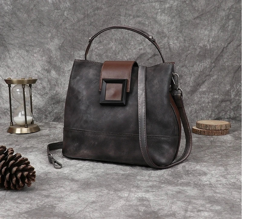 Sac seau Helena Vintage – Fabriqué en cuir véritable de première qualité
