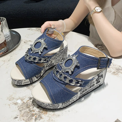Sophie Jeans Sandals - Fresh and comfortable