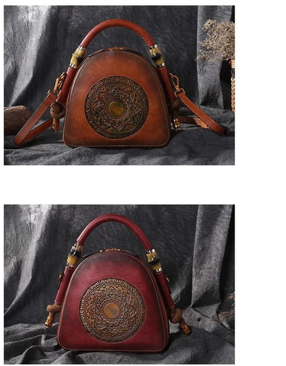 Mei Vintage Oriental Shell Bag - In Premium Genuine Leather