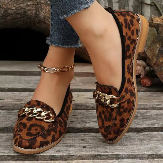 Lady Leopard - Mocassim casual feminino Super Confortável