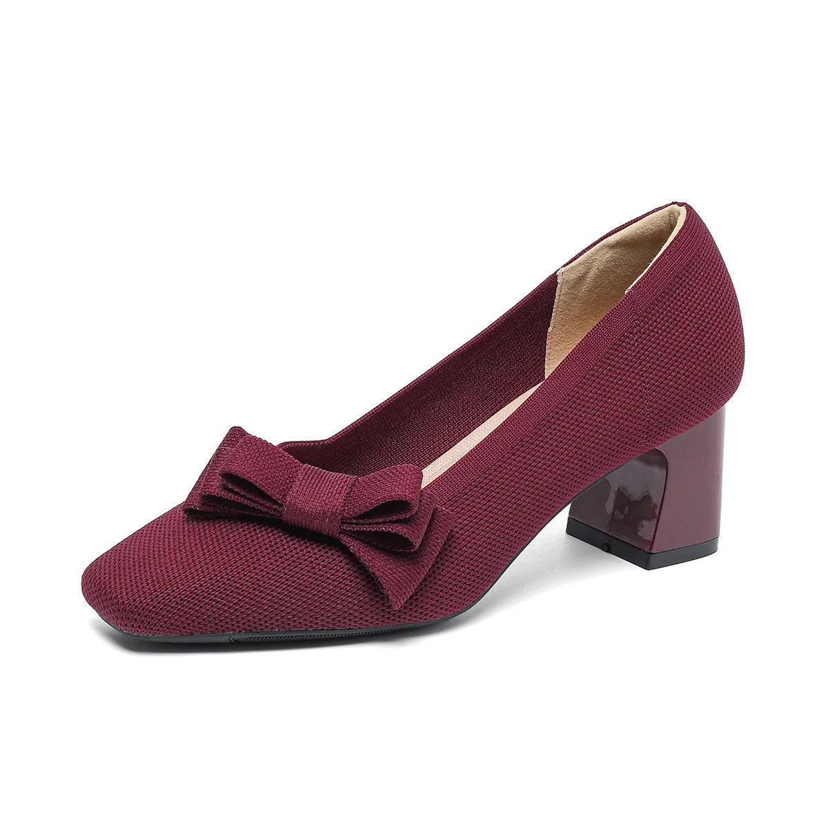 Amélia Violet - Medium Heel Shoe with Elegant Bow