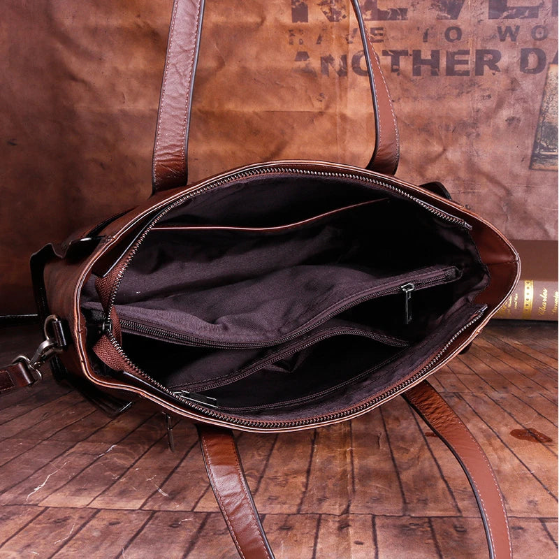 Mala Tote Victoria Vintage – Em Couro Genuíno Premium