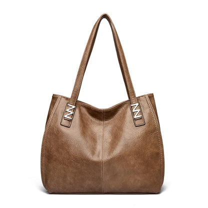 Grand sac à main pour femme en cuir PU souple, luxueux et élégant.