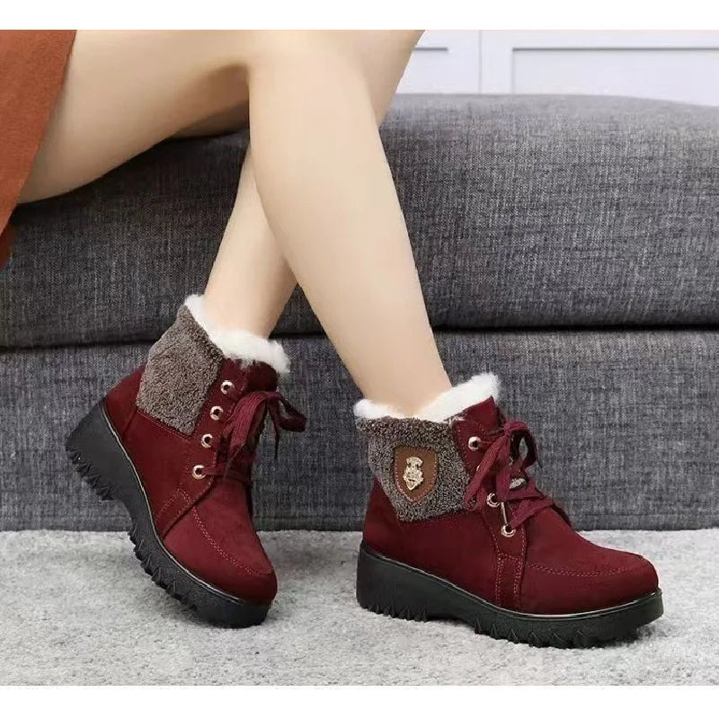 Terenne - Botas de Femininas Retro com Forro Fleece