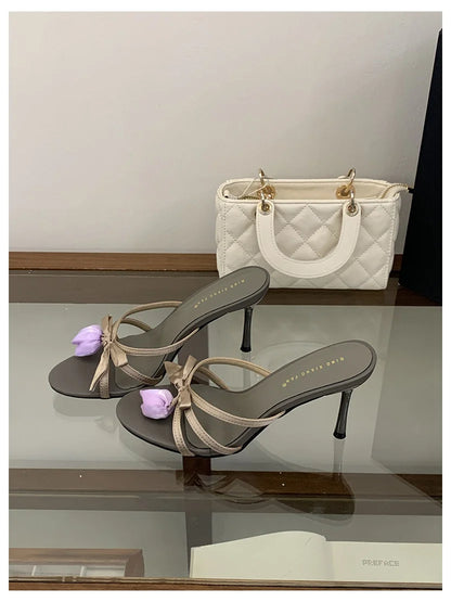 Valentina Satin - Mules Elegantes de Salto Femininas