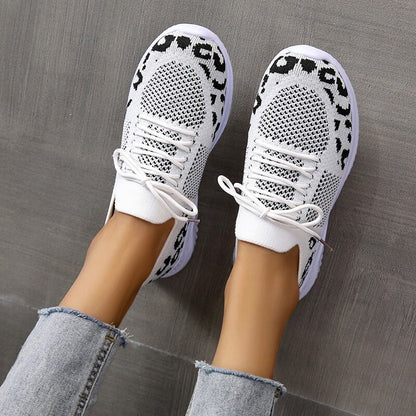 Chaussures de tennis semi-orthopédiques pour femmes à motif léopard