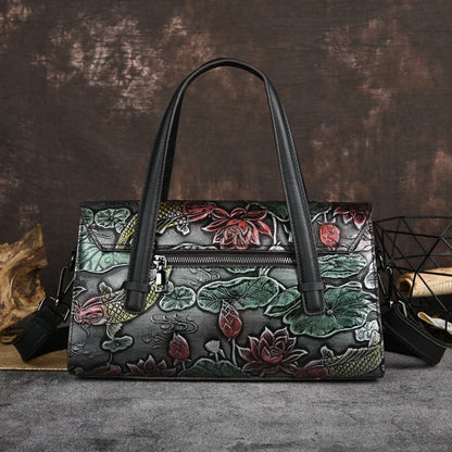 Sac vintage oriental en jade – Fabriqué en cuir véritable de qualité supérieure 