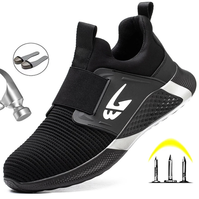 SwiftGuard YT781 - Sapato de Segurança Slip-On com Biqueira de Aço