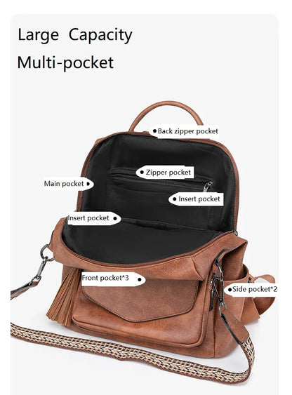 Mochila "Duo Fringe" – Estilo & Versatilidade para Viagem e Dia a Dia