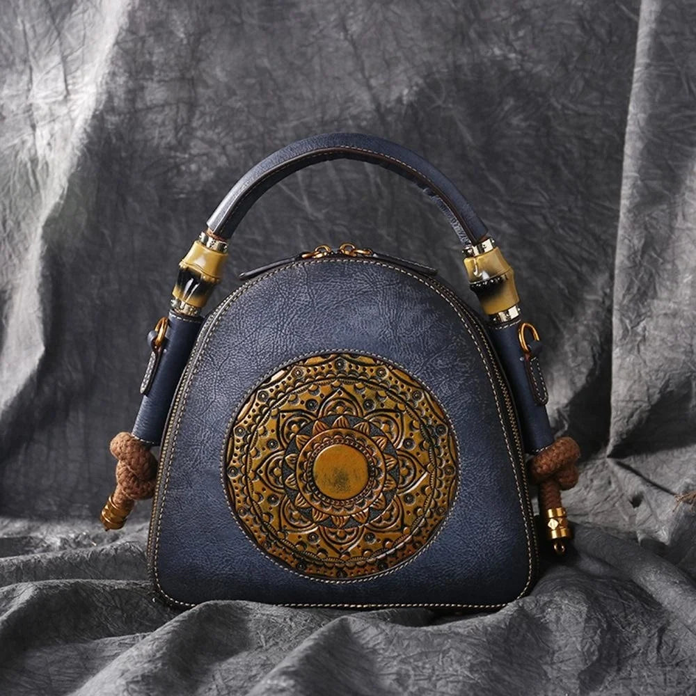 Mei Vintage Oriental Shell Bag - In Premium Genuine Leather