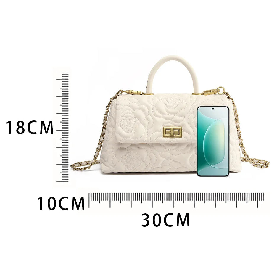 Camelia Elegance – Genuine Leather Bag