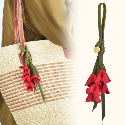Fleur Élise – Porta-Chaves Floral em Pele para Carteiras ou Malas