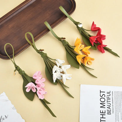 Fleur Élise – Porta-Chaves Floral em Pele para Carteiras ou Malas