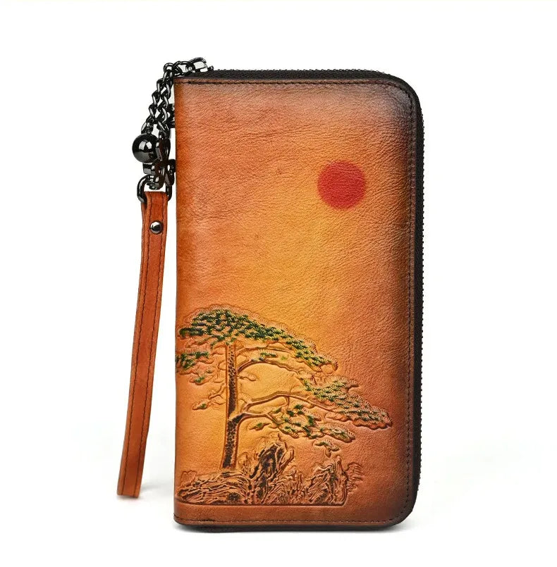 Portefeuille Aurora Vintage – Fabriqué en cuir véritable fait main 