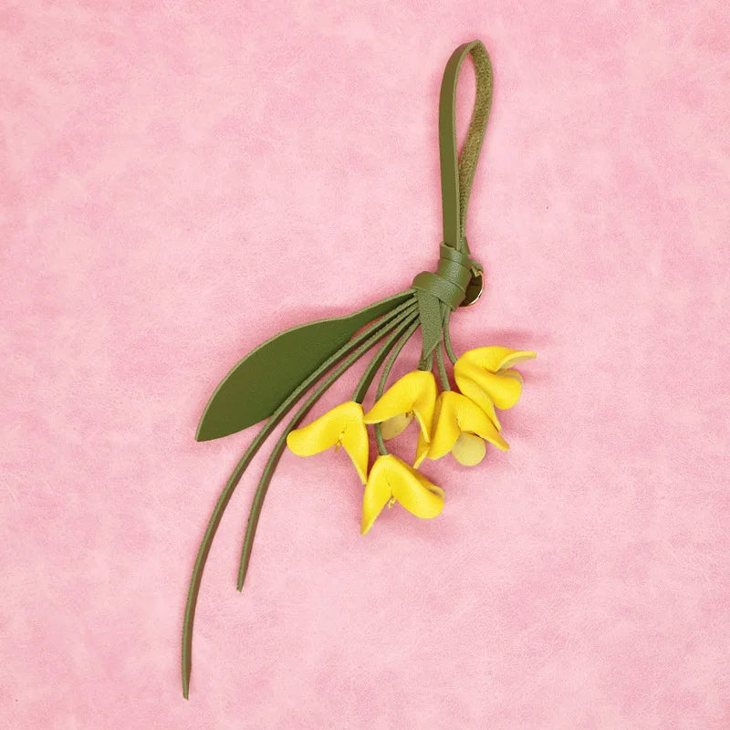 Fleur Élise – Porta-Chaves Floral em Pele para Carteiras ou Malas