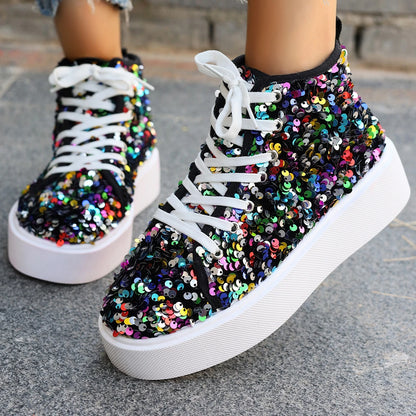 Glitter Bianca - Super Comfortable Boot Sneakers