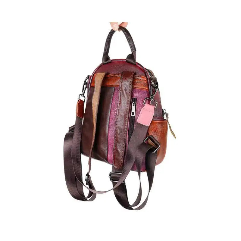 Diana Vintage Patchwork Backpack – In Premium Genuine Leather