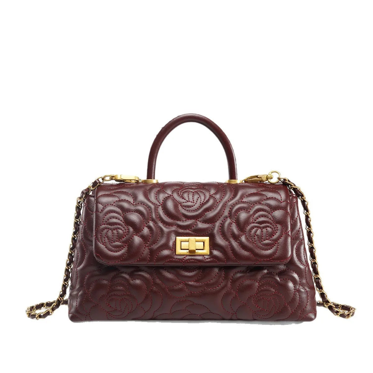Camelia Elegance – Genuine Leather Bag