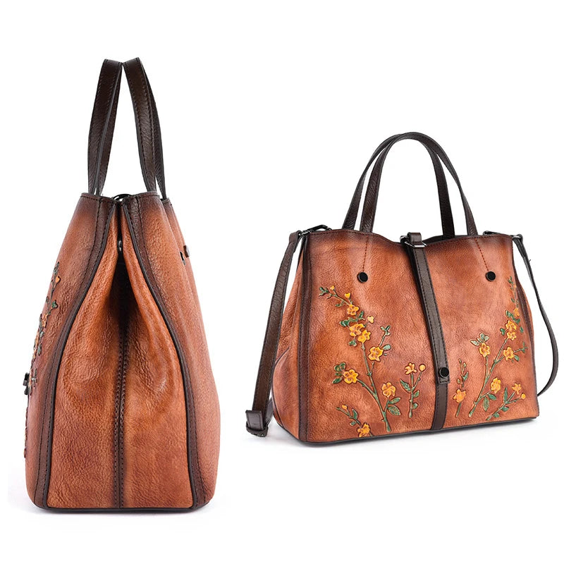 Mala Bucket Aurora Vintage – Em Couro Genuíno Premium