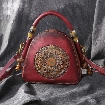 Mei Vintage Oriental Shell Bag - In Premium Genuine Leather