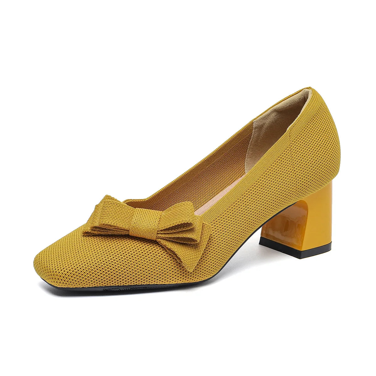 Amélia Violet - Medium Heel Shoe with Elegant Bow