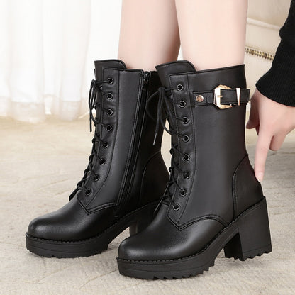 Zagreb - Bottes d'hiver (cuir véritable) Talon de 5,5 cm
