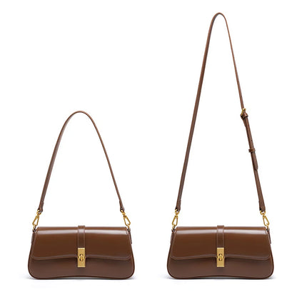 Bolsa Baguete "Clássica Lux Couro Genuíno"