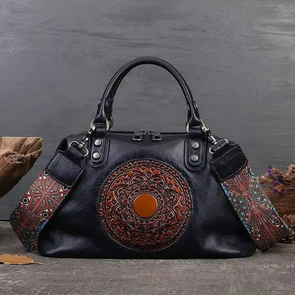 Sac Boston Serena Vintage – Fabriqué en cuir véritable de première qualité 