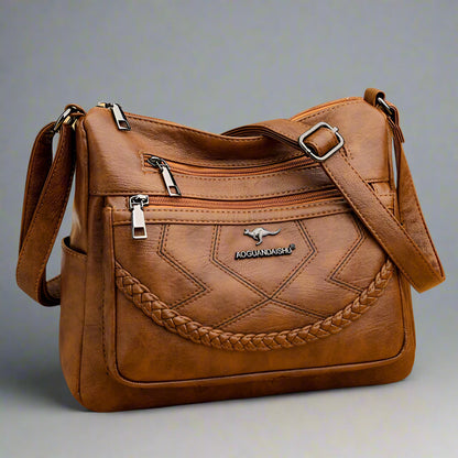 Bolsa “Vera Soft” – Mala Feminina com Multibolsos em Couro Vegano Luxuoso