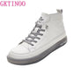 Tênis Feminina Genuíno em Couro Lace Up