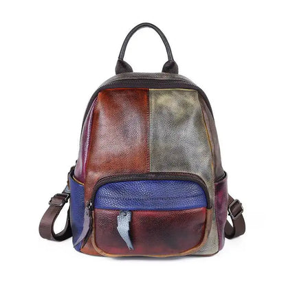 Diana Vintage Patchwork Backpack – In Premium Genuine Leather