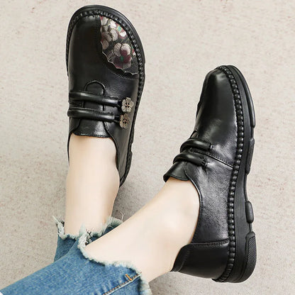 GKTINOO Mocassim Feminino Couro Genuíno Confortável Casual