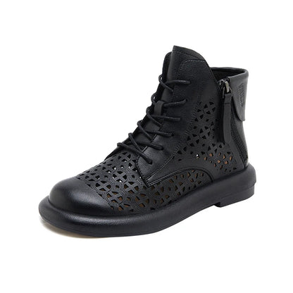 Bottes pour femmes GKTINOO, cuir véritable, découpes respirantes
