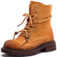 Botas de Couro Femininas Cano Médio Salto Quadrado