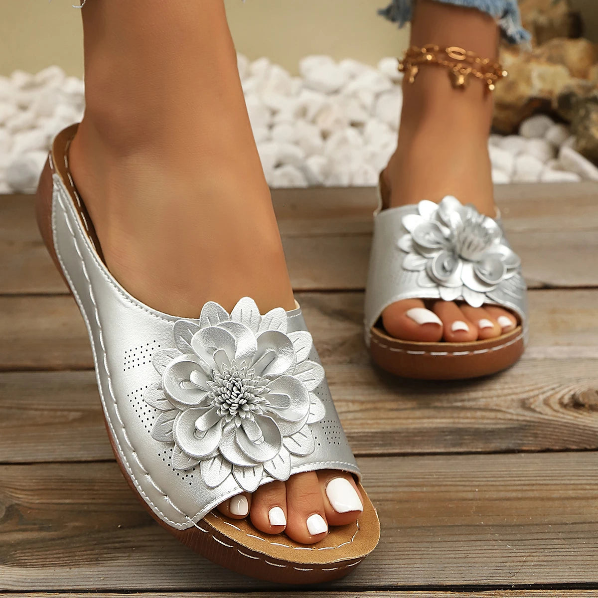 Florim – Sandálias Conforto Floral