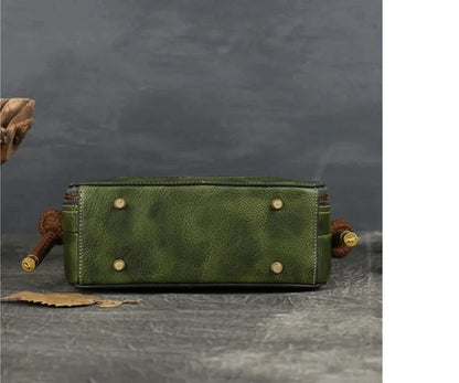 Mei Vintage Oriental Shell Bag - In Premium Genuine Leather