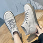 Tênis Feminina Genuíno em Couro Lace Up
