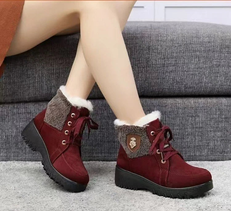 Terenne - Botas de Femininas Retro com Forro Fleece