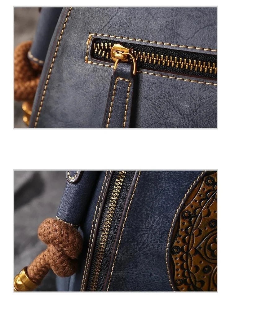 Mei Vintage Oriental Shell Bag - In Premium Genuine Leather