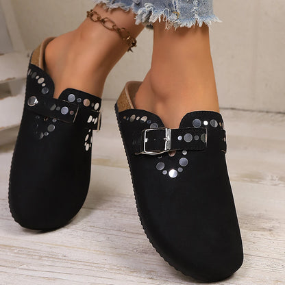 Madalena Comfort - Mules em Camurça Elegante