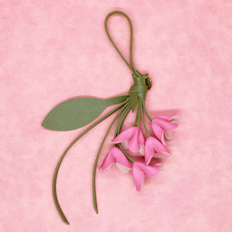 Fleur Élise – Porta-Chaves Floral em Pele para Carteiras ou Malas