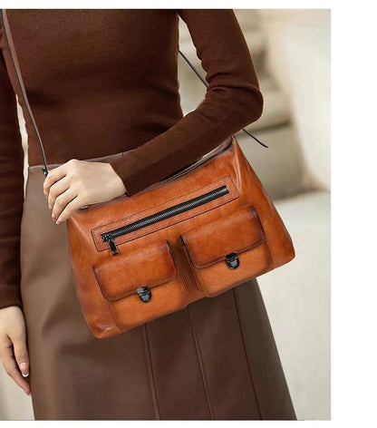 Sac Alba Vintage – Fabriqué en cuir véritable peint à la main