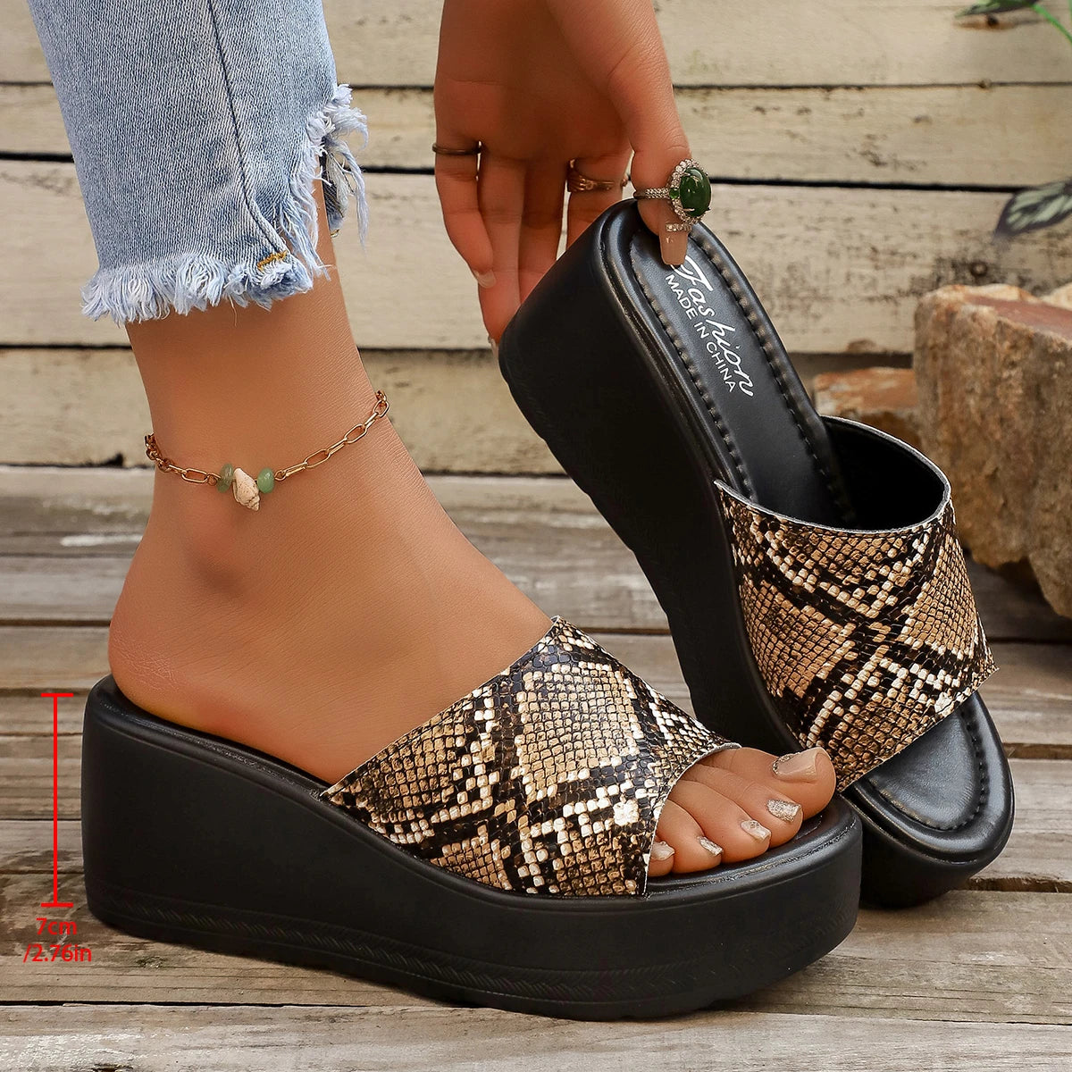 Serena Python – Sandálias Plataforma Elegantes
