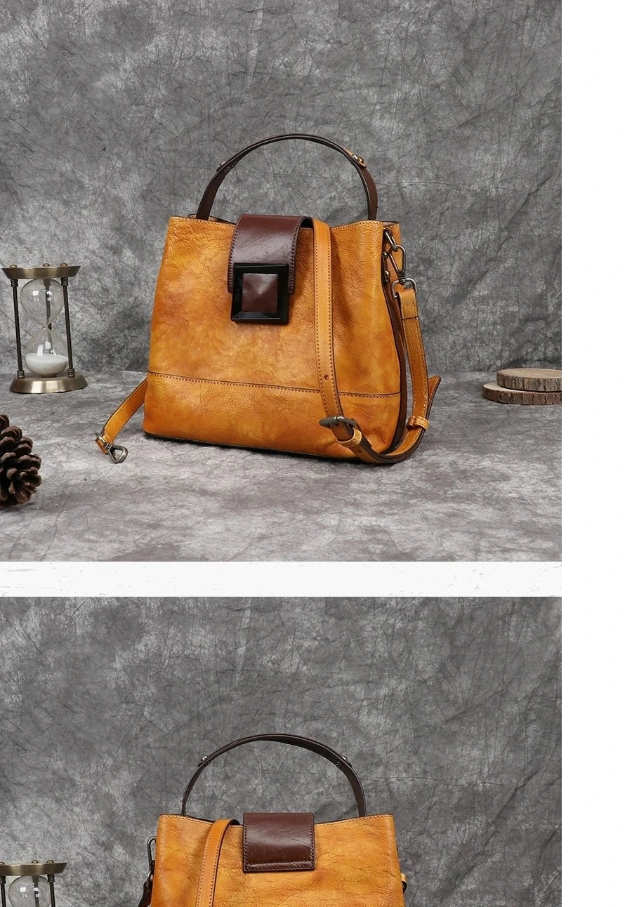 Sac seau Helena Vintage – Fabriqué en cuir véritable de première qualité