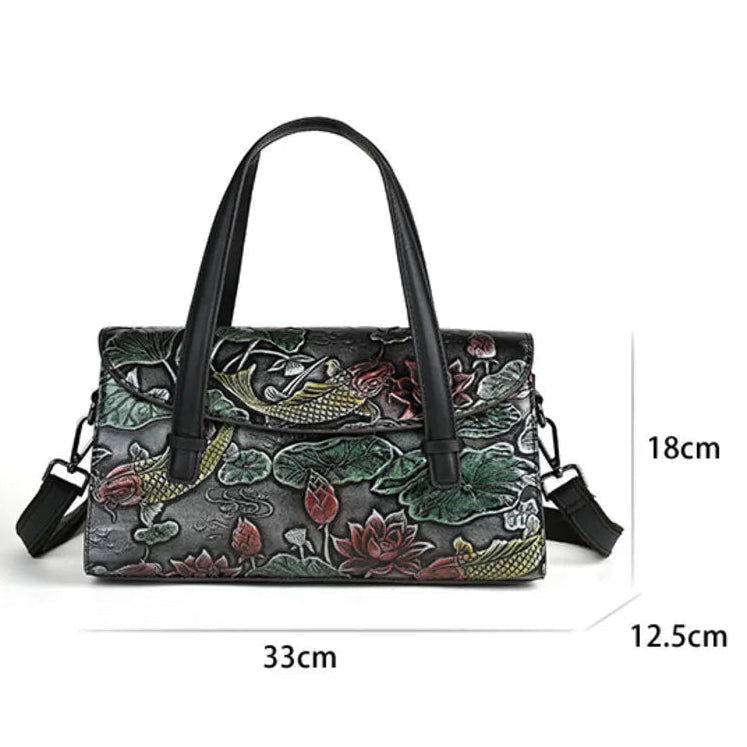 Sac vintage oriental en jade – Fabriqué en cuir véritable de qualité supérieure 