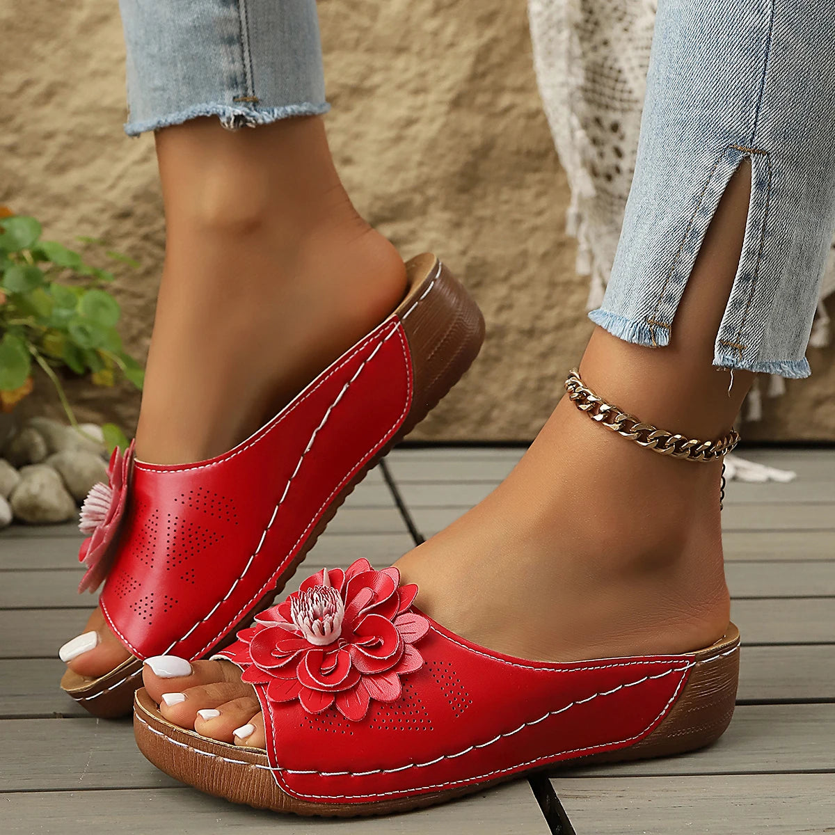 Florim – Sandálias Conforto Floral