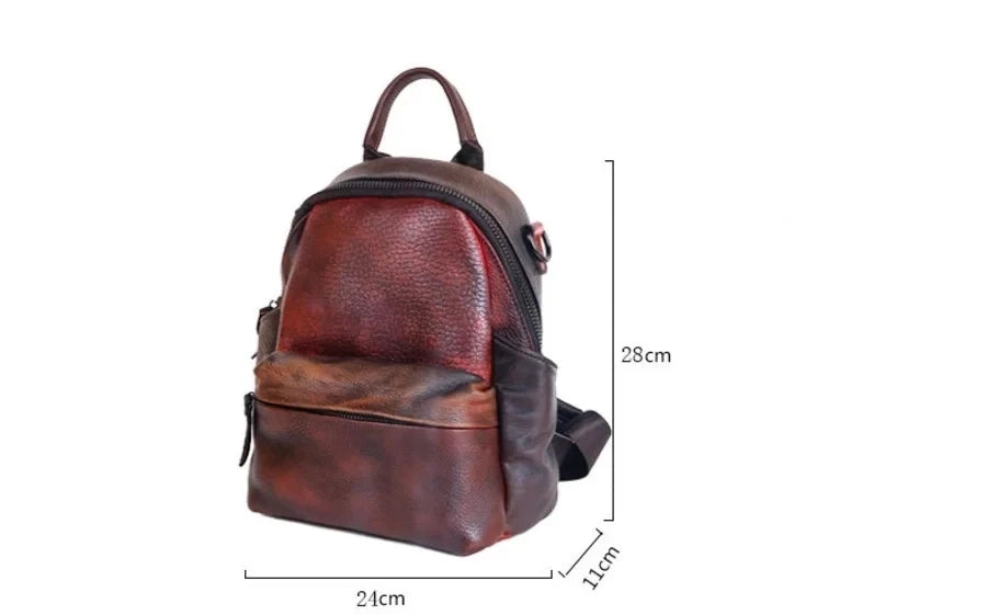 Diana Vintage Patchwork Backpack – In Premium Genuine Leather