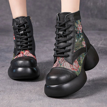 Women's Genuine Leather High Platform Boots