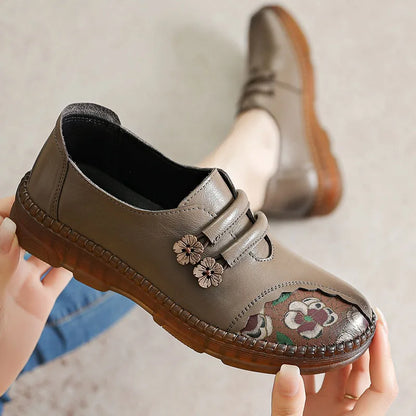 GKTINOO Mocassim Feminino Couro Genuíno Confortável Casual